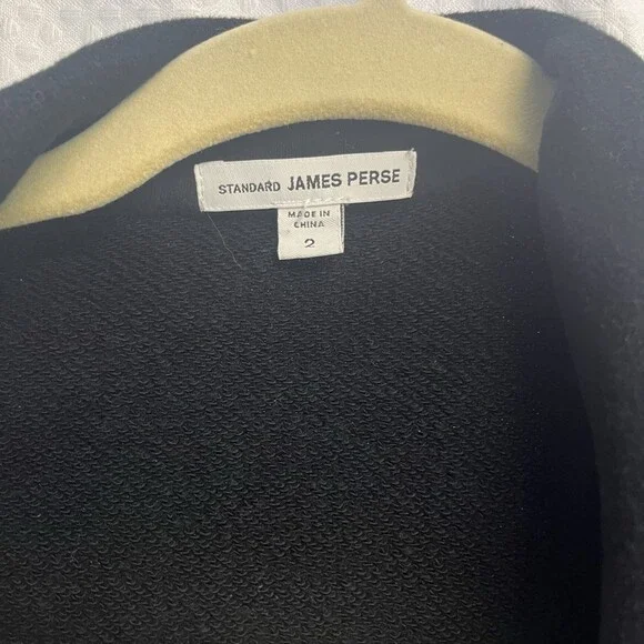Standard James Perse Full Wrap Sweatshirt Coat Black Gray 2/ Medium Classic